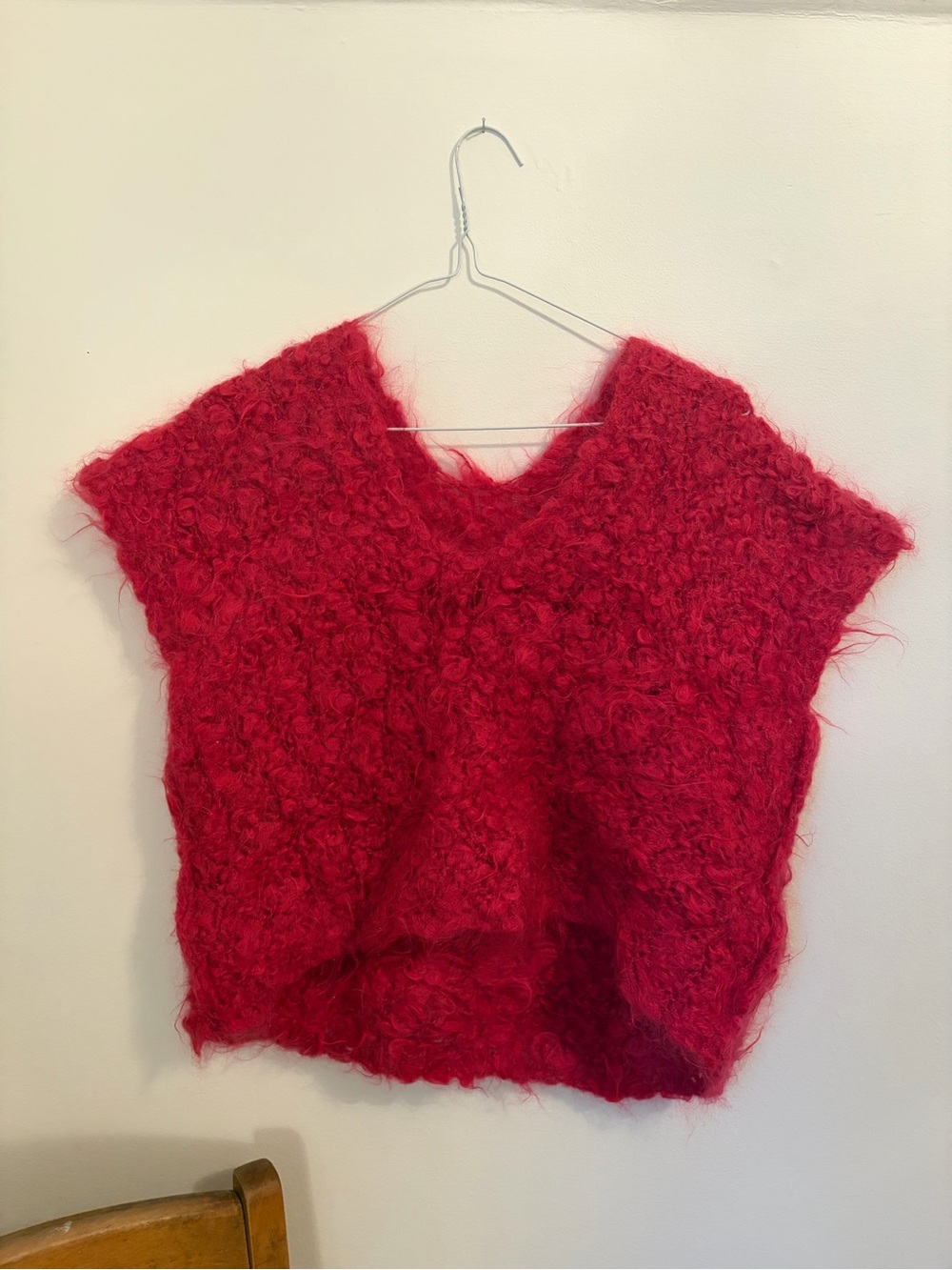 Cozy Hot Pink Textured V-Neck Women's Sweater Vest